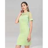 Selvia Lycra Solid Midi Womens Bodycon Dress - Lime Green ( Pack of 1 ) - None