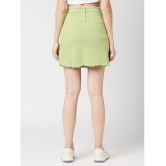 CEFALU - Green Denim Women''s Straight Skirt ( Pack of 1 ) - None