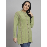 eWools.in Woollen Round Neck Womens Buttoned Cardigans - Green ( ) - None