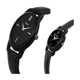 Mikado - Black Leather Analog Couple's Watch