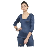 Uzarus Cotton Blend Topwear - Navy - XXL