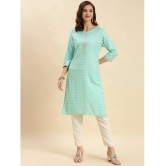 Rangita Women Sea Green Rayon Printed Knee Length Straight Kurti - None