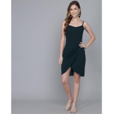 Addyvero Cotton Lycra Green Bodycon Dress - Single - M