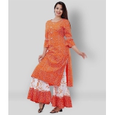 Lee Moda - Orange Straight Rayon Women's Stitched Salwar Suit ( Pack of 1 ) - M