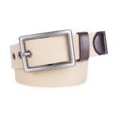 Zacharias - Beige Canvas Mens Casual Belt ( Pack of 1 ) - None