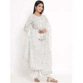 KIPEK - White Straight Cotton Womens Stitched Salwar Suit ( Pack of 1 ) - None