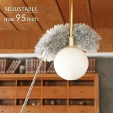 KATHIYAWADI  Microfiber Feather Duster Bendable & Extendable Fan Cleaning Duster with 100 inches Expandable Pole Handle Washable Duster for High Ceiling Fans,Window Blinds, Furniture (Standard)