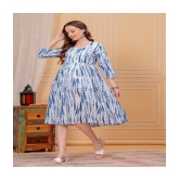 Glorious Blue Rayon Maternity Kurta - L