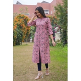 Vbuyz Rayon Printed Straight Womens Kurti - Pink ( Pack of 1 ) - None