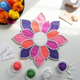 Personalized Medium Rangoli Mat - Periwinkle - COD Not Applicable-Silver