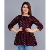 SIPET - Coffee Rayon Womens Ethnic A-Line Top ( Pack of 1 ) - None