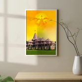 Ram Janambhumi In Saffron Background-Luxe (20 X 30 Inches) / Canvas / Gallery Wrap