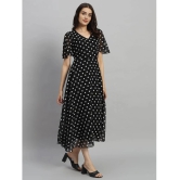 Curvydrobe Georgette Printed Midi Womens Fit & Flare Dress - Black ( Pack of 1 ) - None