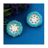 Sukkhi Lavish Floral Gold Plated Stud Earring For Women - Sky Blue