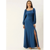 JASH CREATION - Blue Rayon Womens Side Slit Dress ( Pack of 1 ) - None