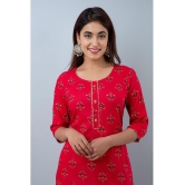 Doriya Red Rayon Kurti With Palazzo - Stitched Suit - None