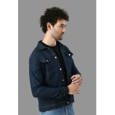 DKGF Fashion Cotton Blend Men''s Denim Jacket - Navy ( Pack of 1 ) - None