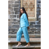 Diti Khadi Blue Top with Pant - m