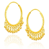 LUV FASHION Golden Hoops Earrings ( Pack of 1 ) - Golden