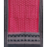 Red Black Sambalpuri Handwoven Single Ikat Cotton Dupatta