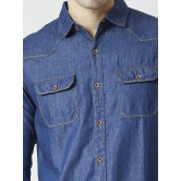 HJ HASASI Denim Regular Fit Solids Full Sleeves Mens Casual Shirt - Blue ( Pack of 1 ) - None