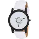 Newman White Leather Analog Mens Watch