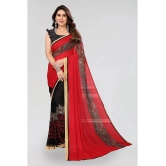 ANAND SAREES Georgette Printed Saree With Blouse Piece - Red ( Pack of 1 ) - Red