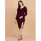 Sheetal associates - Maroon Polyester Blend Womens Bodycon Dress ( Pack of 1 ) - None