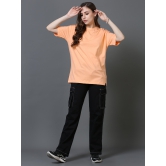 Women Solid Oversized T-Shirt, PEACH-XL / Peach