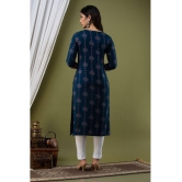 Lee Moda - Blue Rayon Women's Straight Kurti ( Pack of 1 ) - XXL