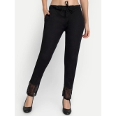 Women Black Solid Stretchable Trouser