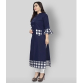 Lerkiza - Blue Cotton Womens Straight Kurti - 4XL