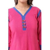 DESHBANDHU DBK - Pink Cotton Womens Straight Kurti - None