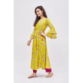 Tissu - Green Rayon Womens Anarkali Kurti ( Pack of 1 ) - None