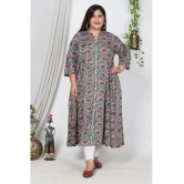 Swasti Cotton Blend Printed Flared Womens Kurti - Off White ( Pack of 1 ) - None