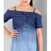 Naughty Ninos - Blue Denim Girl's A-line Dress ( Pack of 1 ) - None