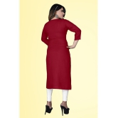 haya fashion - Maroon Rayon Women's Straight Kurti ( Pack of 1 ) - None