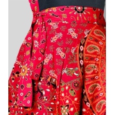 Rangun - Red Cotton Women's A-Line Skirt ( Pack of 1 ) - 37-41