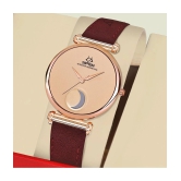 Septem Red Leather Analog Womens Watch