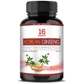 16Again Korean Red Ginseng 500 mg - 100 Capsule | For Energy, Performance, Stress and Focus