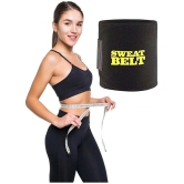 HORSE FIT Sweat Slim Belt for Women Belly Fat Made of Neoprene, Stomach Belt for Men and Women Non-Tearable, Belt for Tummy Exercise Fitness Waist Trainer, Slim Belt for Men - Black