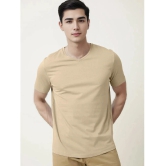 Radprix Cotton Regular Fit Solid Half Sleeves Mens T-Shirt - Beige ( Pack of 1 ) - None