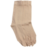 Texlon - Beige Cotton Women's Mid Length Socks ( Pack of 5 ) - None