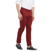 Rodamo  Men Maroon Slim Fit Trousers