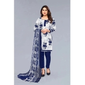 Anand Unstitched Crepe Printed Dress Material - White ( Pack of 1 ) - White