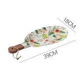 Floral Serving Platter-Green