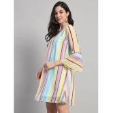 Curvydrobe Georgette Striped Mini Womens A-line Dress - Multi Color ( Pack of 1 ) - None