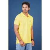 Men's Yellow Embroidery Polo T-Shirt