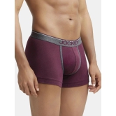 Jockey 8015 Men Super Combed Cotton Rib Solid Trunk with Ultrasoft Waistband - Wine Tasting - None