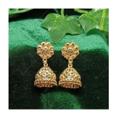 VIVASTRI Golden Jhumki Earrings ( Pack of 1 ) - Golden